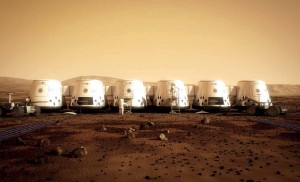 Een artist impression van de kolonie op Mars. Bron: Mars One